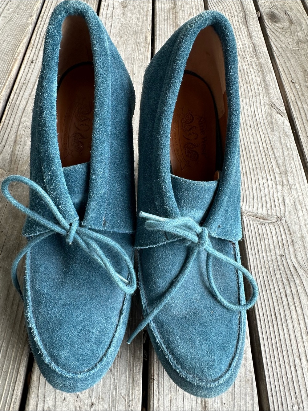Women’s teal suede Nine West Vintage America loafer